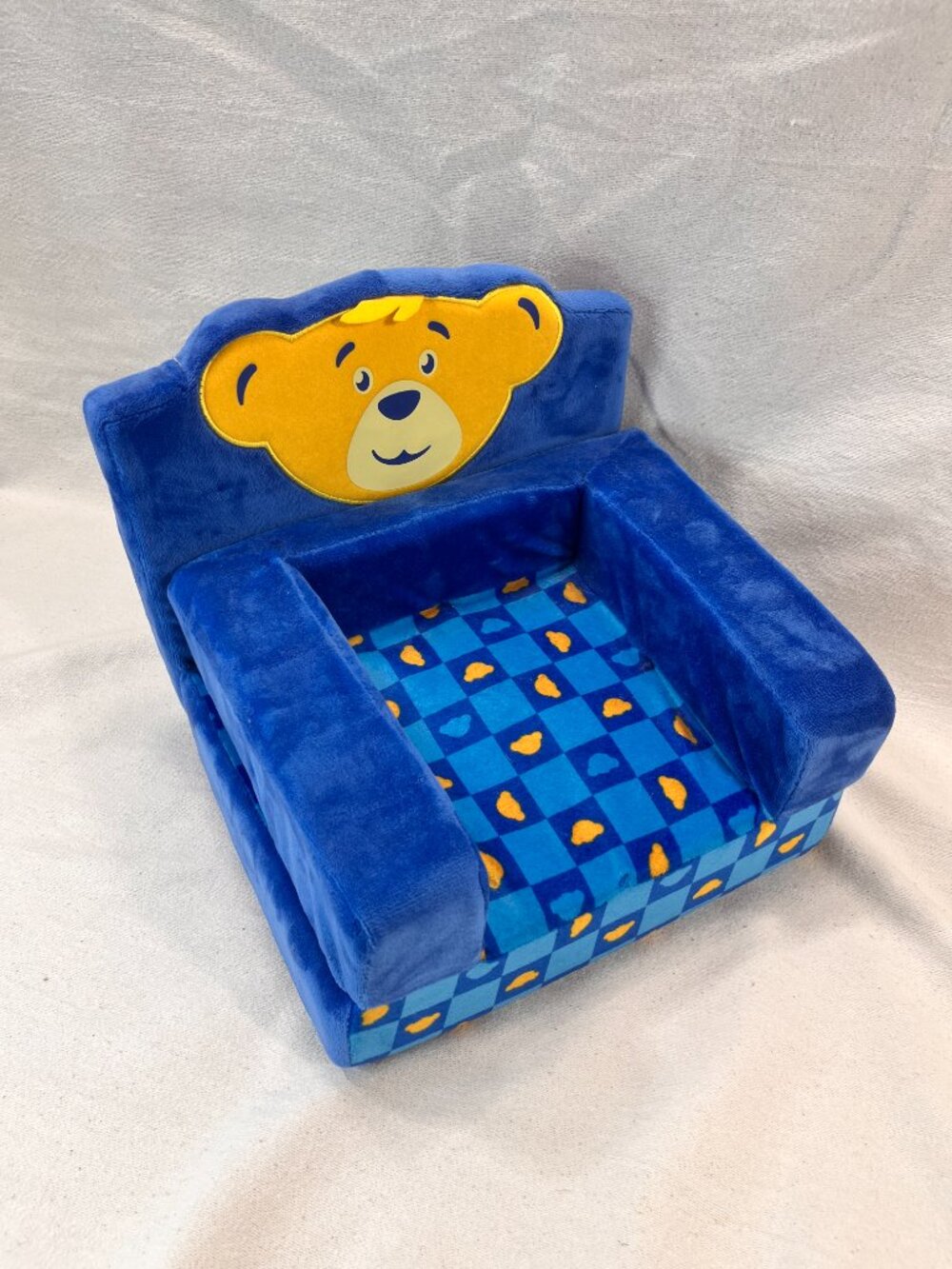 Build A Bear Blue BEAR HEAD CHAIR BED Folding Couch Furniture BABW Accessory